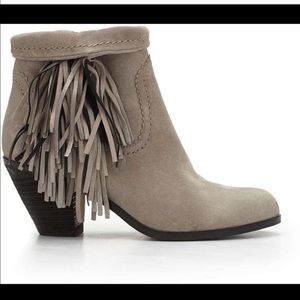 Sam Edelman “Louie” Fringe Bootie - Grey Suede